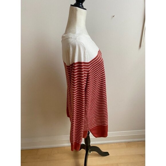 CASLON BNWT Rust Stripe Sweater Tunic Boat Neck New - Picture 3 of 7